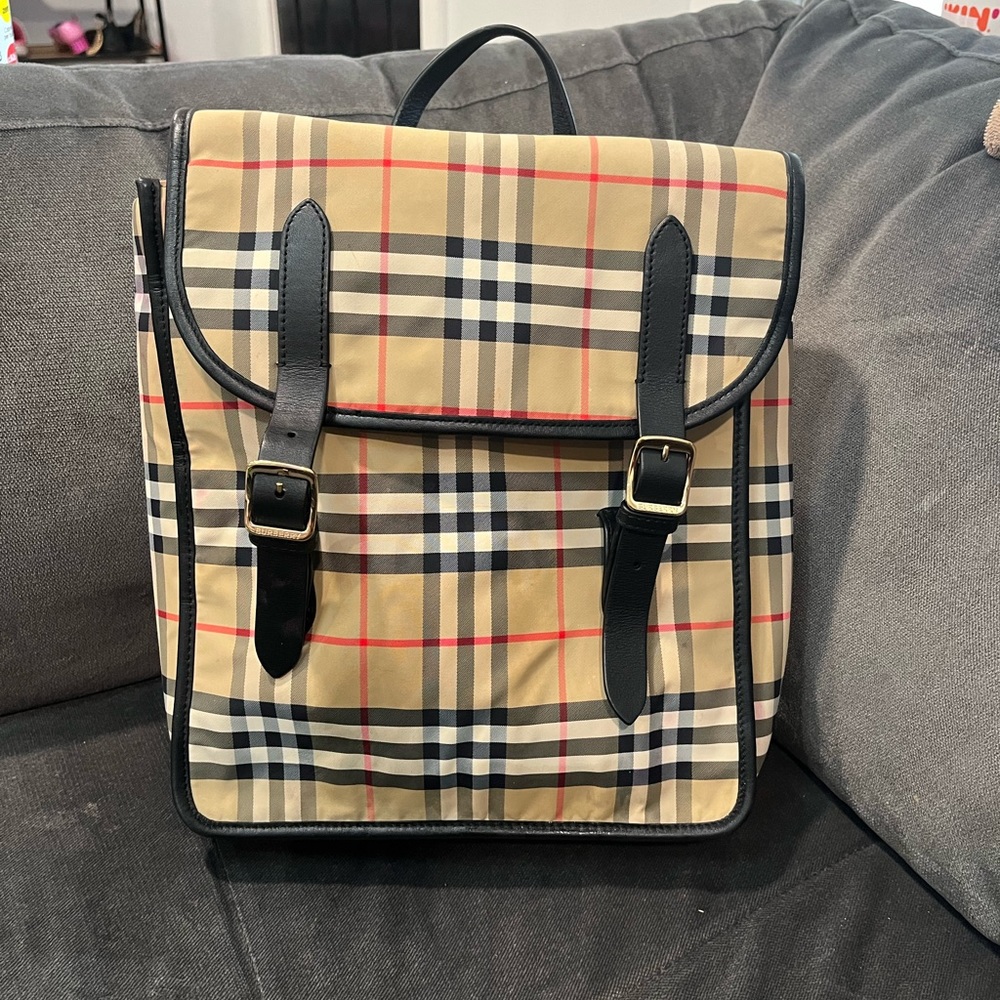 Authentic Burberry check backpack